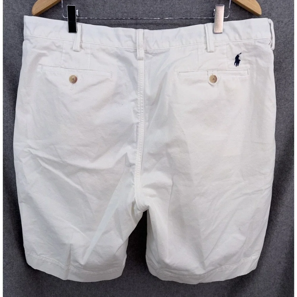 Polo Ralph Lauren Stretch Classic Fit White Khaki Chino Shorts 38 Navy Pony 9